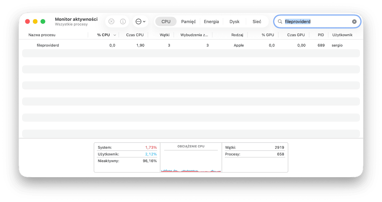 fileproviderd jest procesem na Macu, kt&oacute;ry umożliwia działanie takich usług udostępniania plik&oacute;w w chmurze jaki Cloud Drive