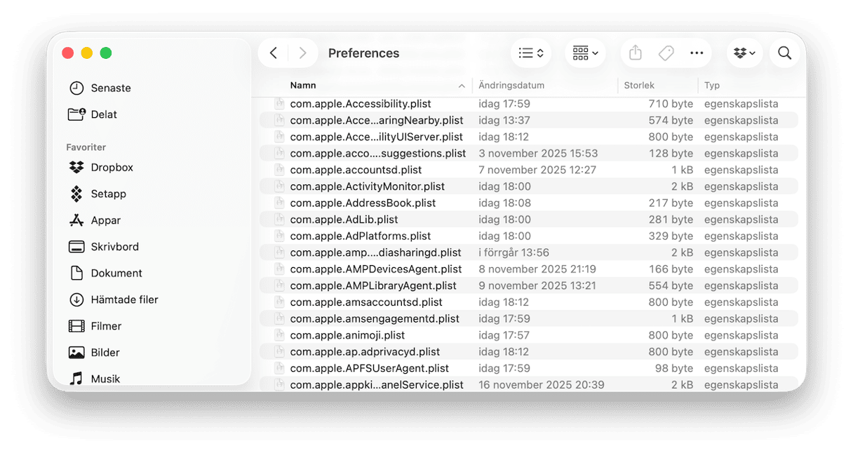 &Aring;terst&auml;ll appens inst&auml;llningar