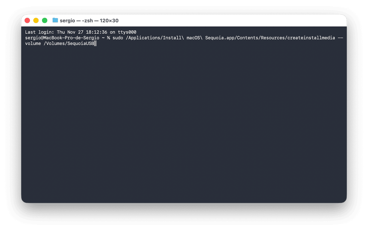 &Ouml;ppna Terminal i mappen Verktyg igen