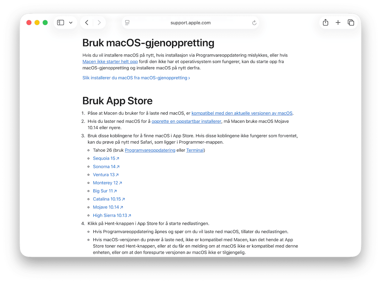 Last ned macOS Sequoia