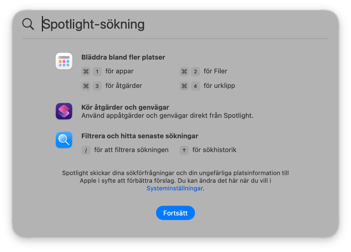 Omarbetad Spotlight med Apple Intelligence