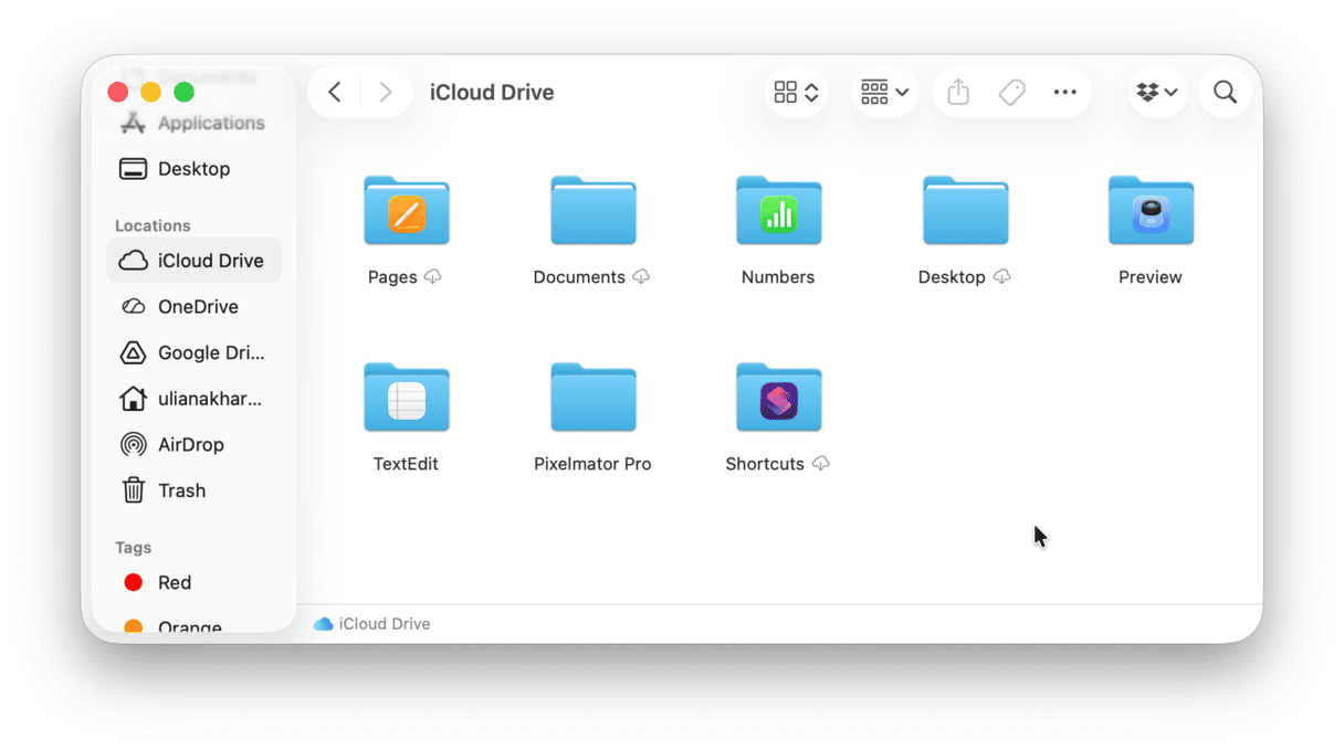 Choose iCloud Drive in the sidebar