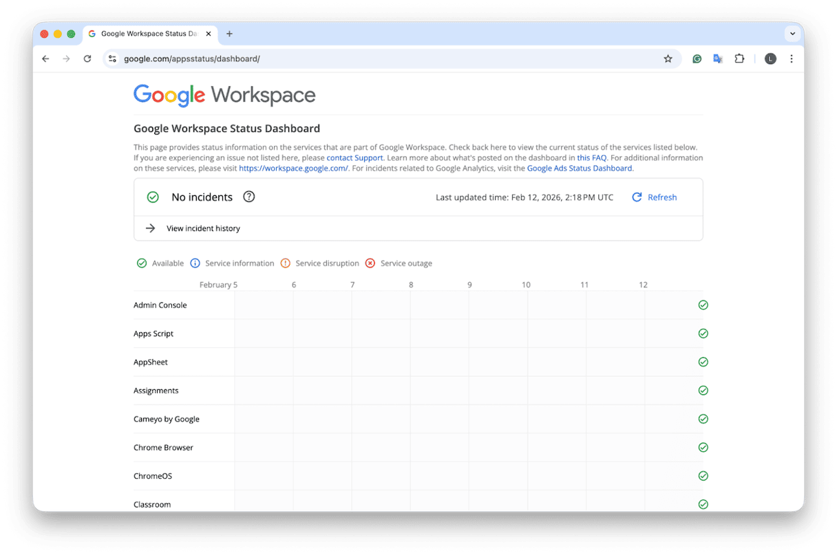 A short outage or service blip