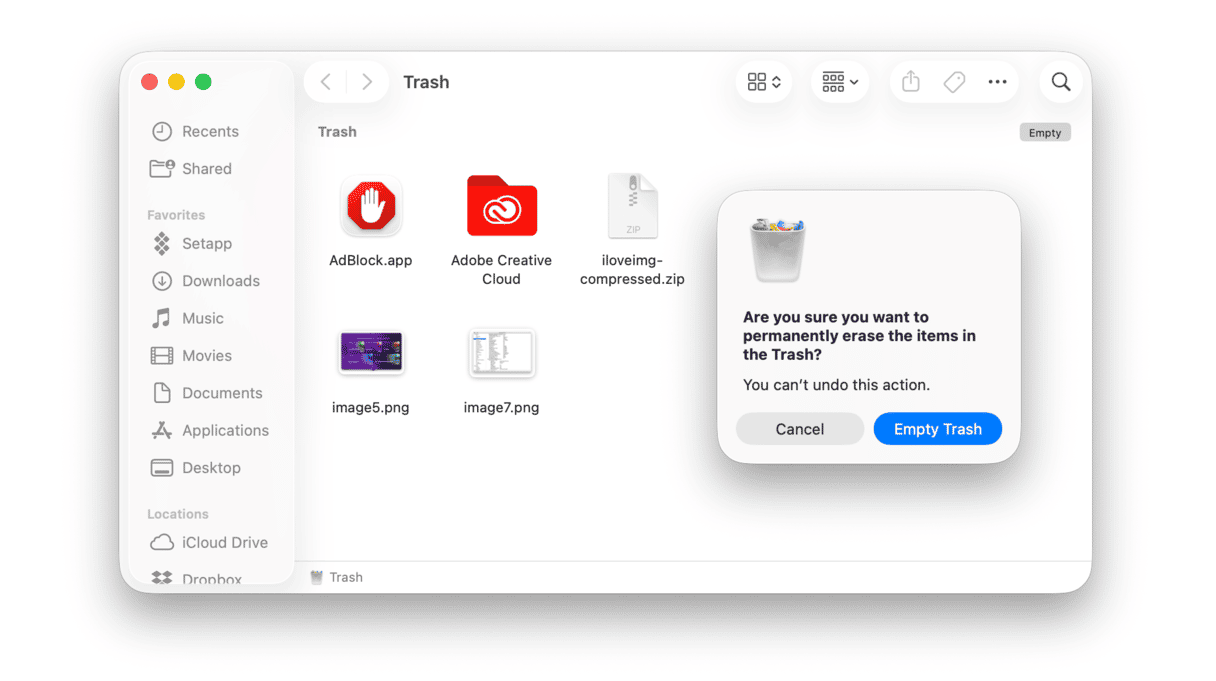 How to empty Trash on Mac