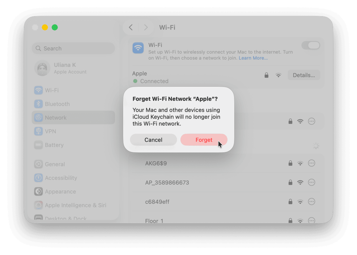 How to forget a Wi-Fi network on Mac