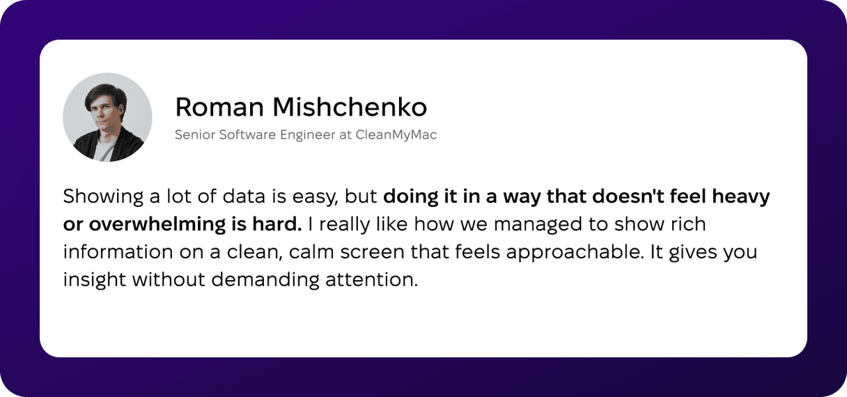 Quote about My Activity feature