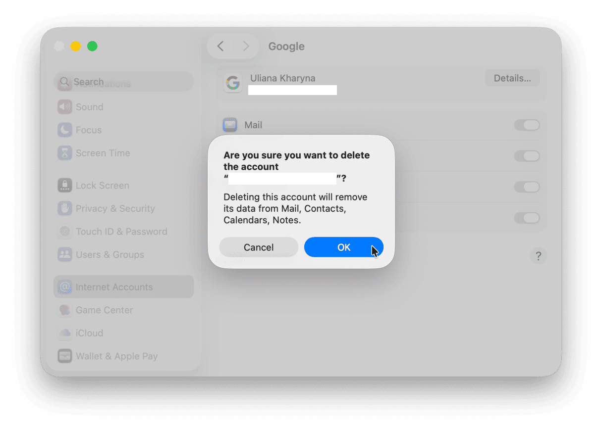 Disable email accounts