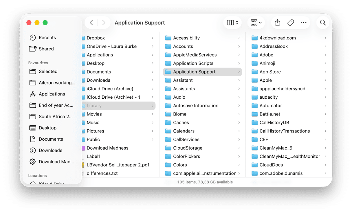 Application Support folder on Mac