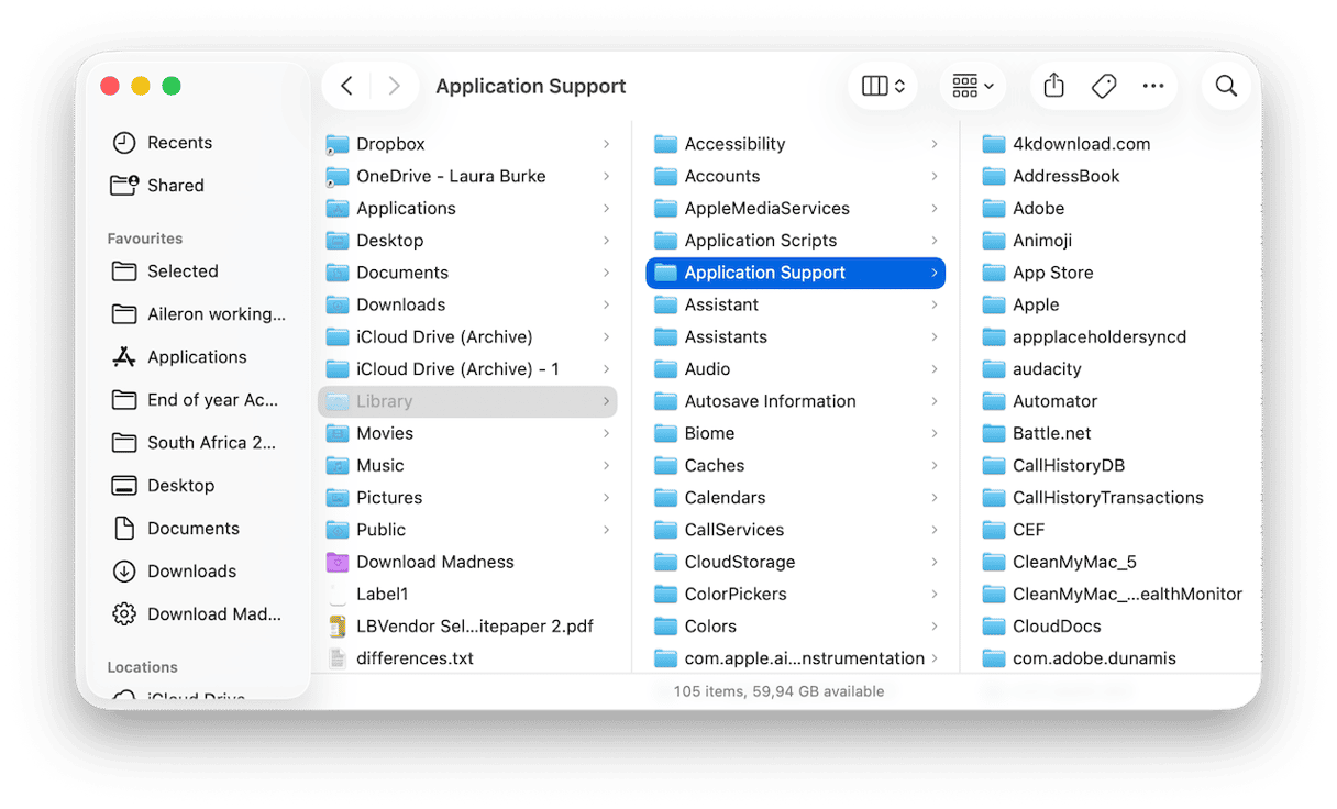 Application Support folder on Mac