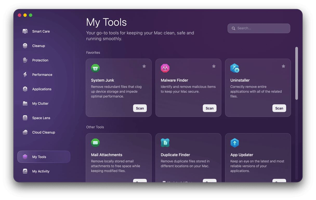 CleanMyMac - My Tools