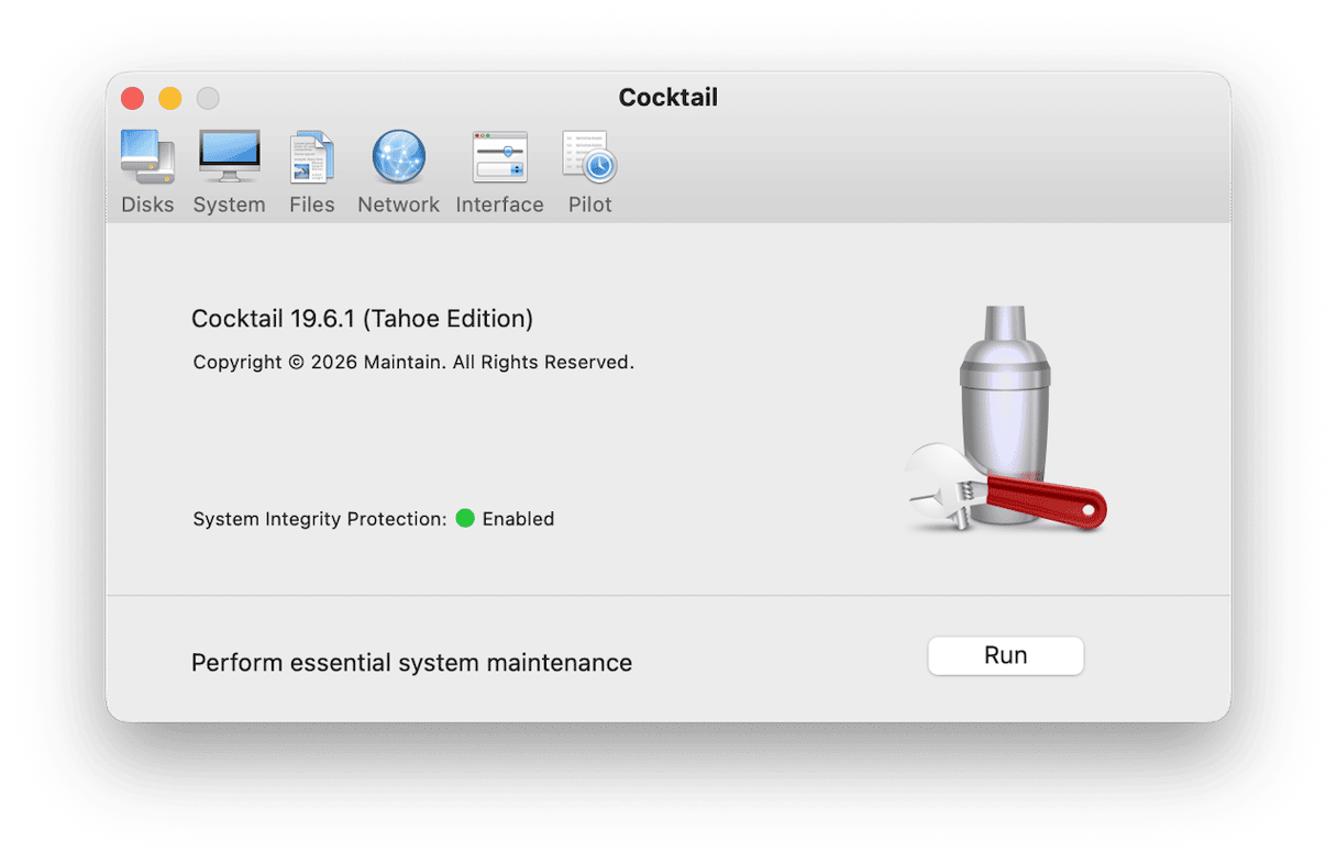 Cocktail cleaning app for Mac