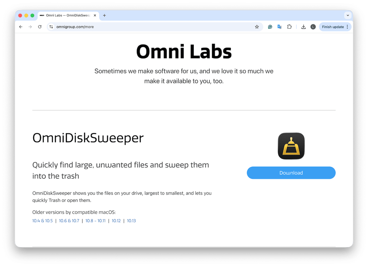 OmniDiskSweeper cleaner app