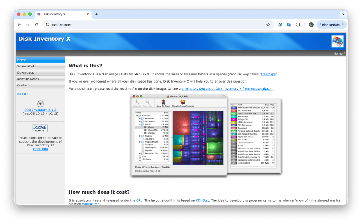 Disk Inventory X cleaner for Mac