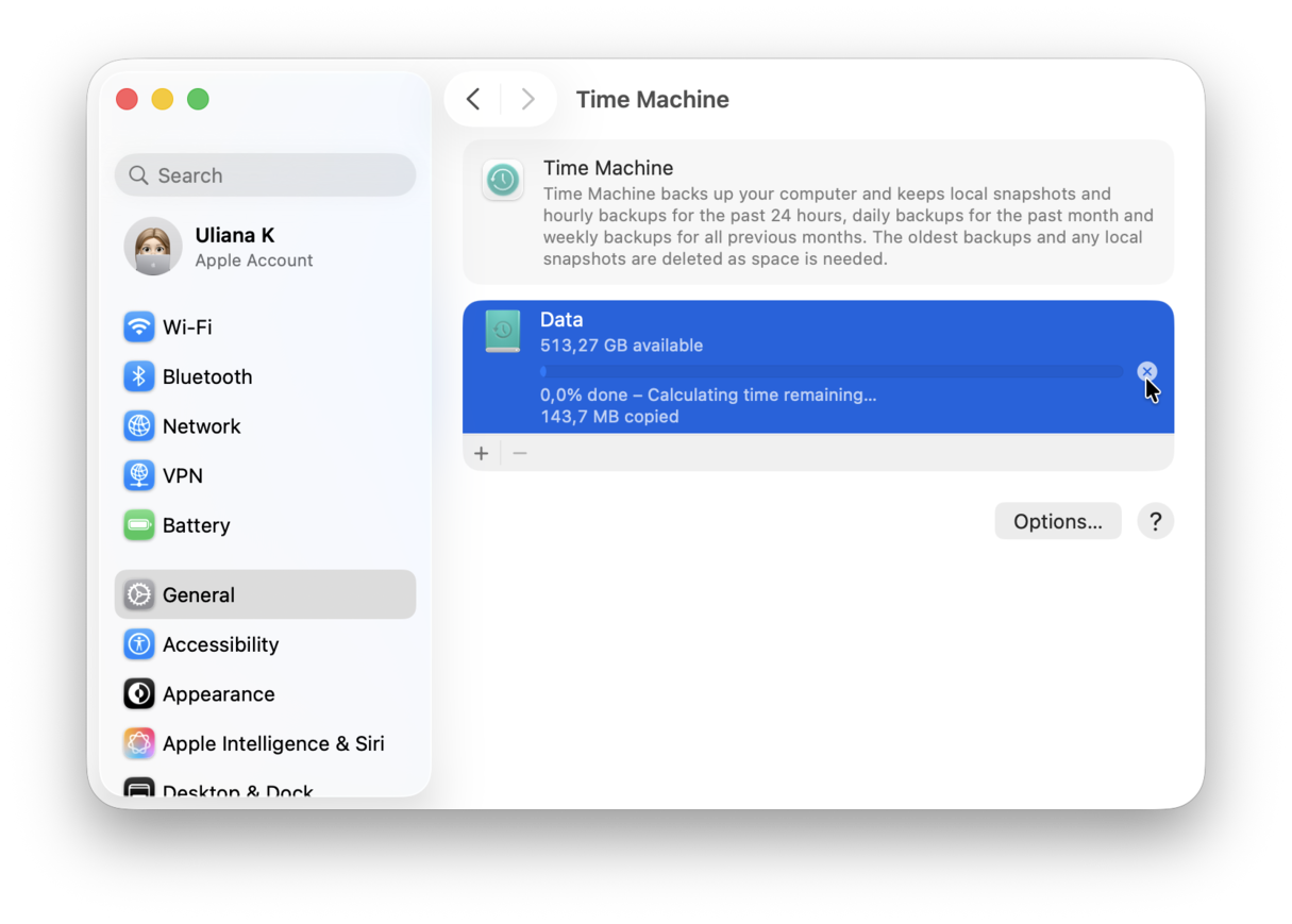 Time Machine won't back up fixes