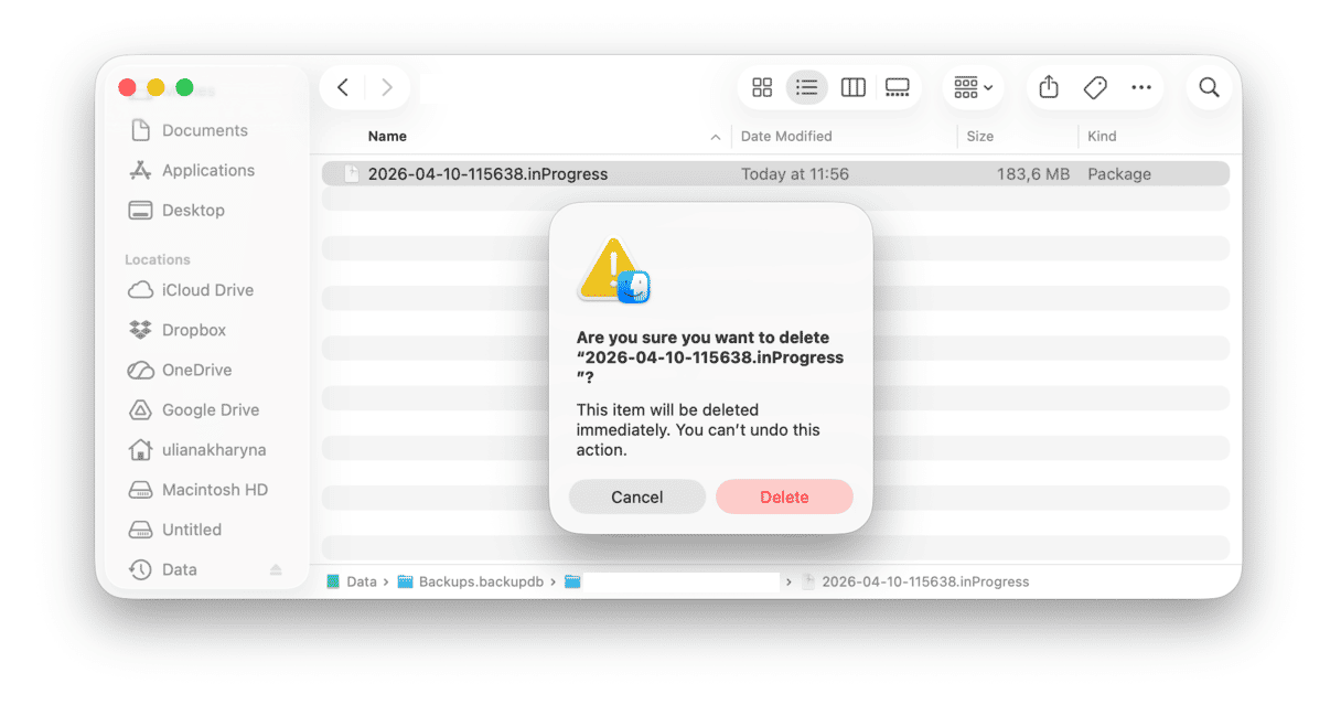 Clean up working files