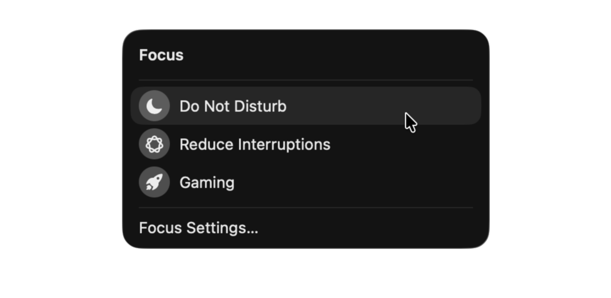 Do Not Disturb mode on Mac