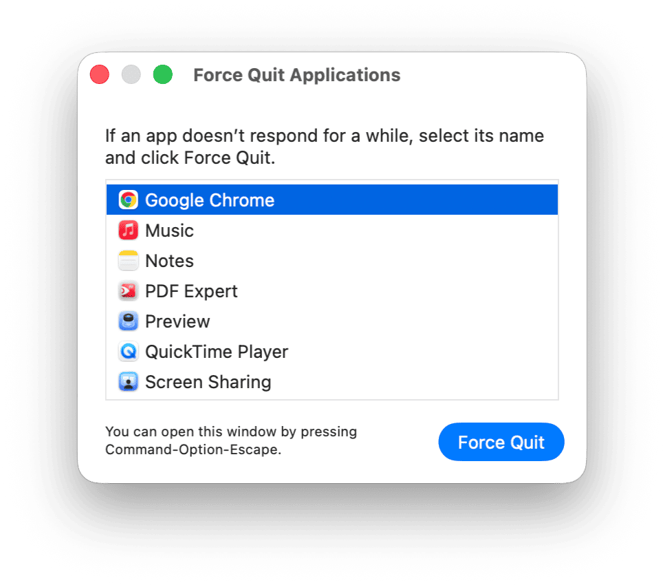 Force Quit on Mac