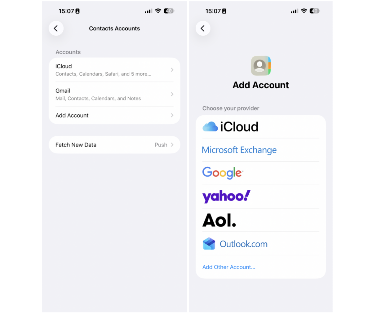 Screenshots: How to move your contacts from an Android phone to an iPhone