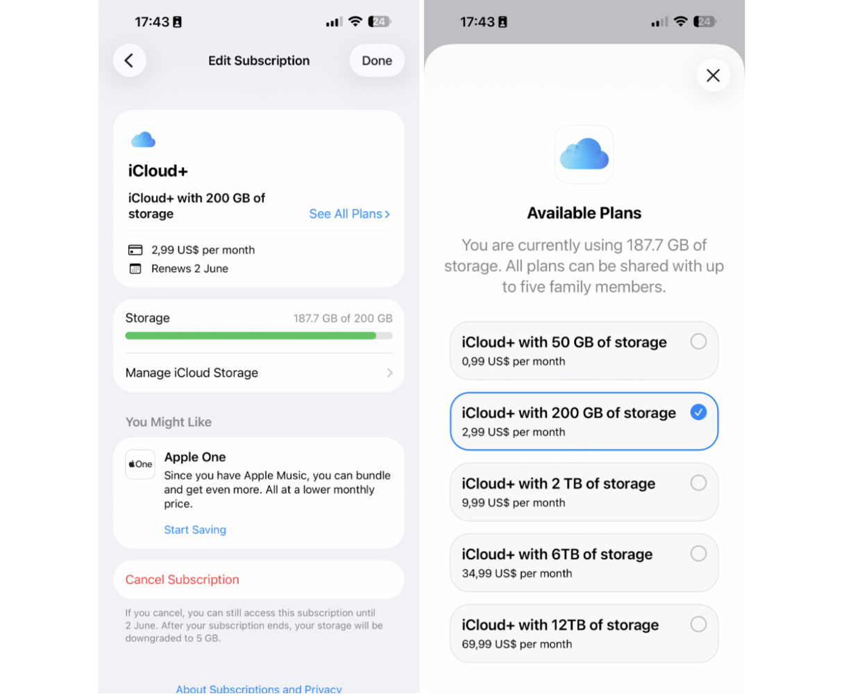 How to buy more iCloud storage on iPhone?