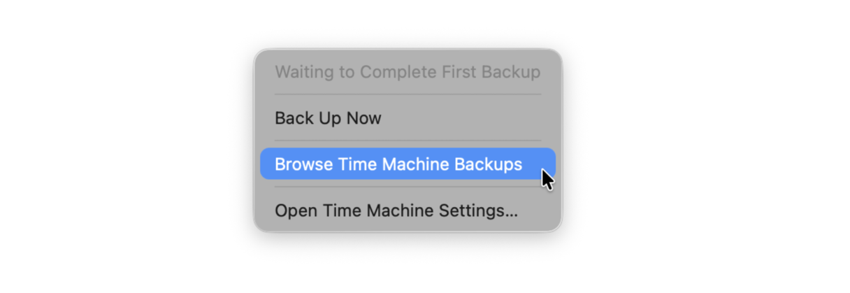 How to enter Time Machine