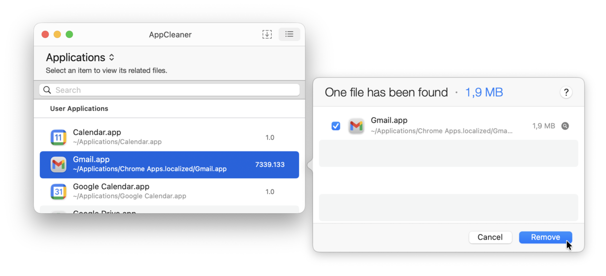 AppCleaner app uninstaller for Mac