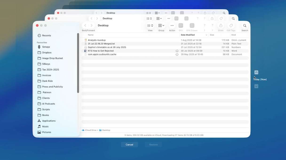How to restore from a Time Machine backup