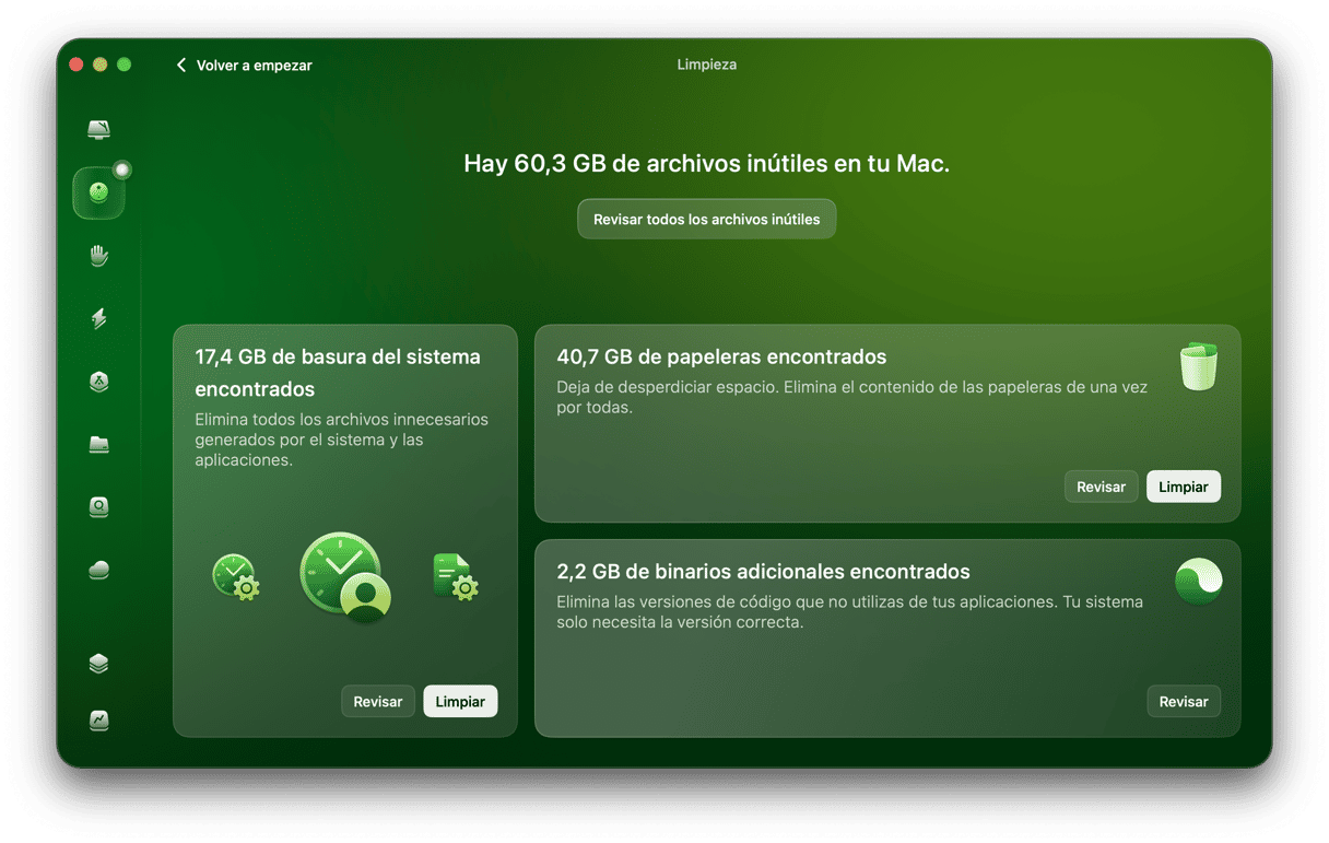 Usa una app de limpieza de Mac