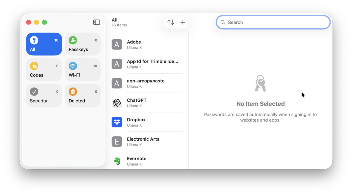 Where are passwords stored on Mac - the Passwords app