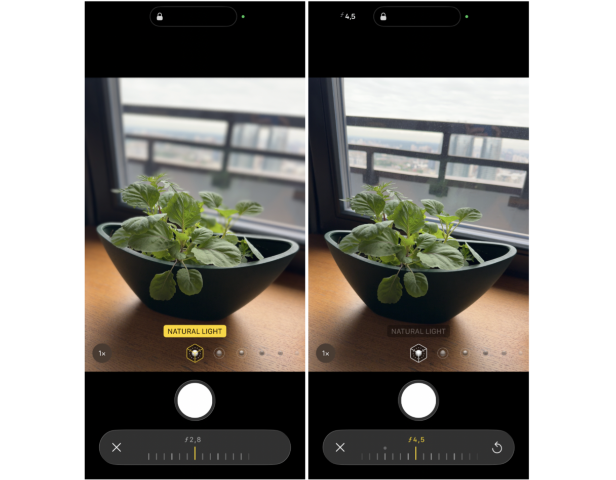 How to adjust the background blur while taking a photo