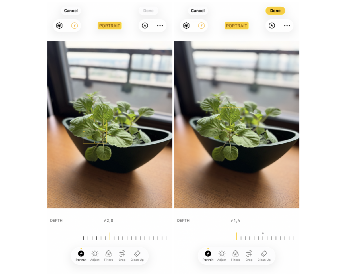 How to adjust the background blur on iPhone