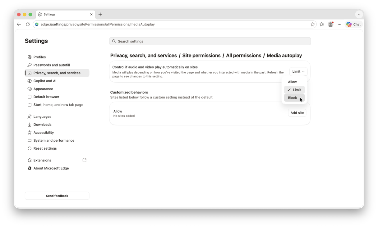 1 How do you stop videos from autoplaying in Microsoft Edge?