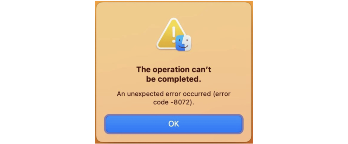 error code -8072
