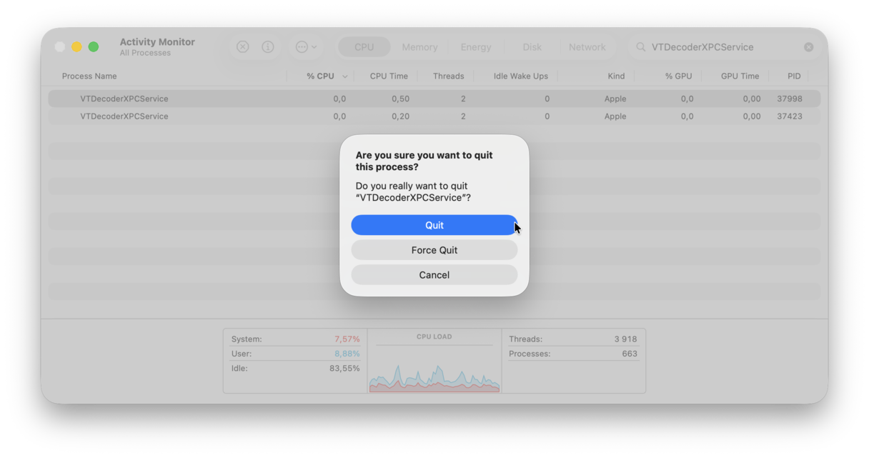 How to quit Activity Monitor