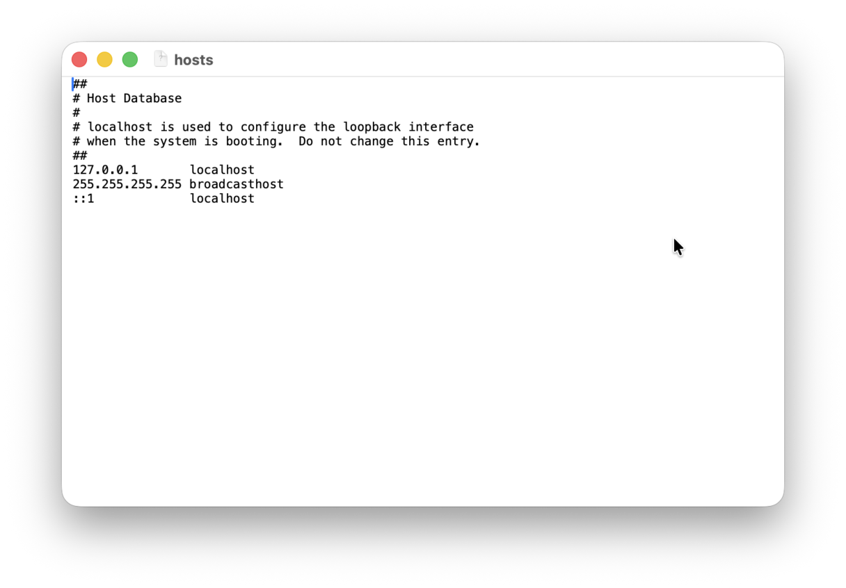 Editing hosts file on Mac
