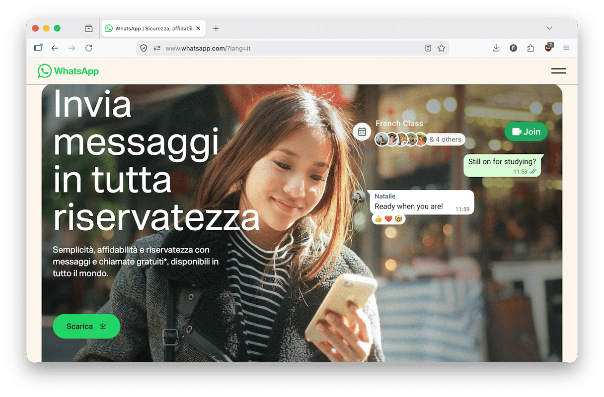 WhatsApp &egrave; un'app di messaggistica sicura di propriet&agrave; di Meta