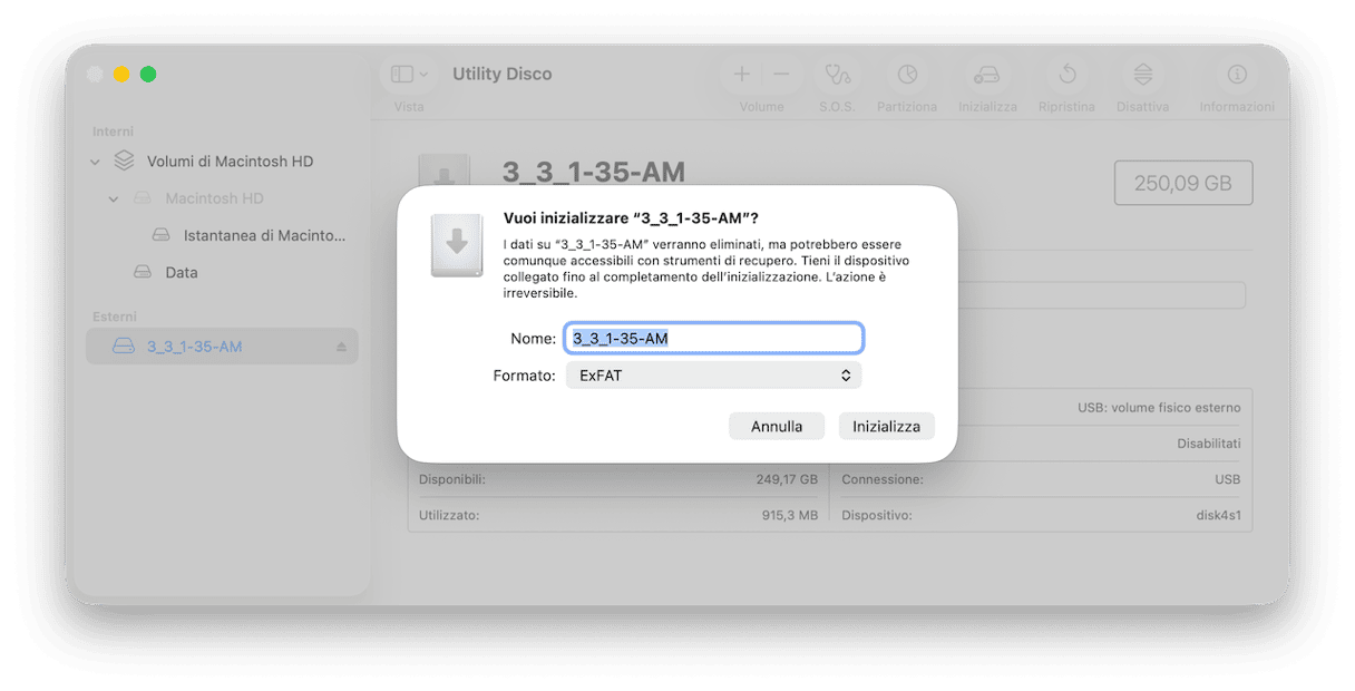 Apri Utility Disco sul Mac