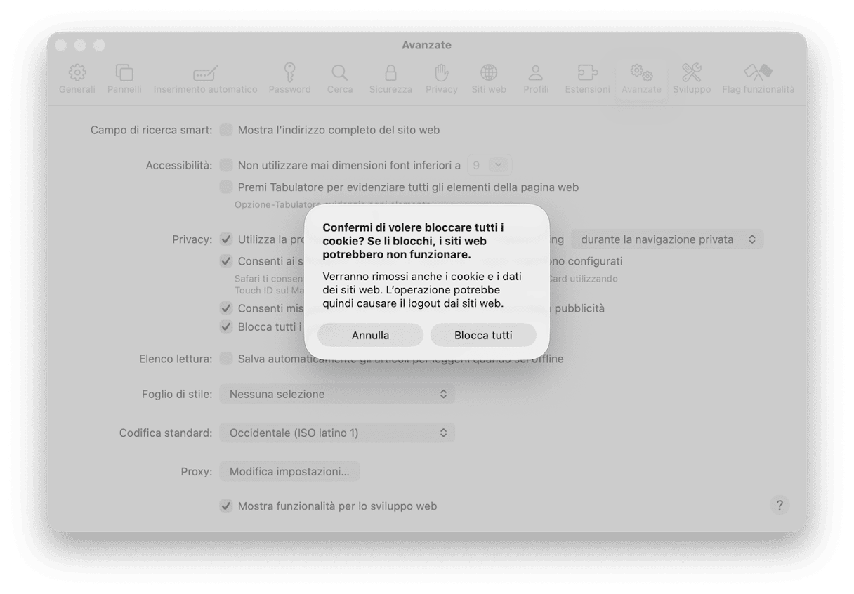 Come eliminare i cookie in Safari