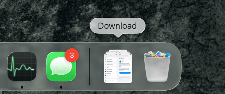 Quando apri la cartella Download, trascinala nel Dock, accanto al Cestino