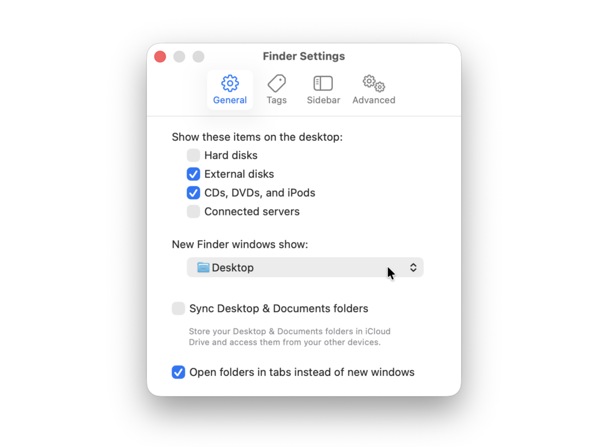 How to check Finder settings on Mac