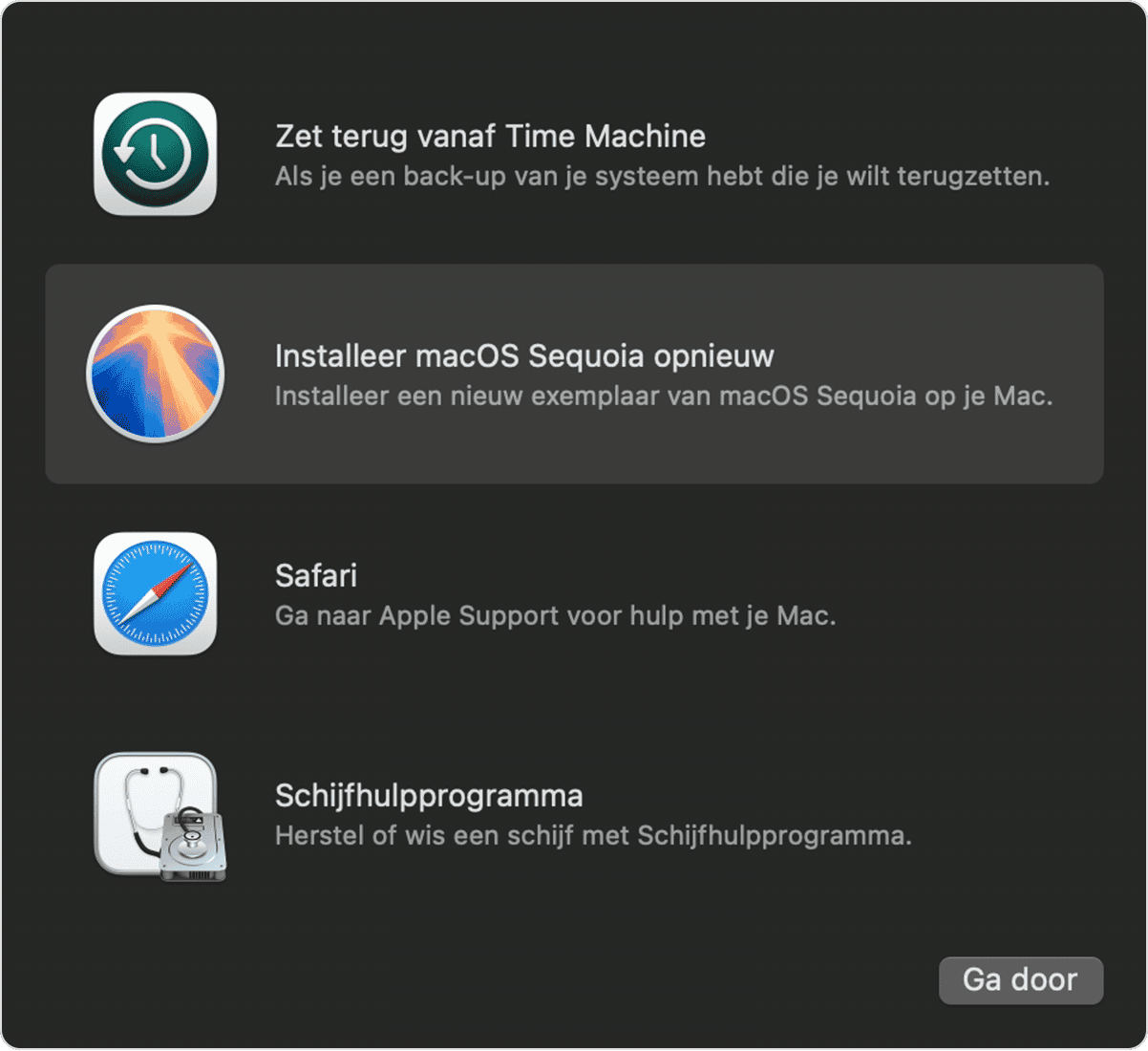 Start je Mac in de herstelmodus