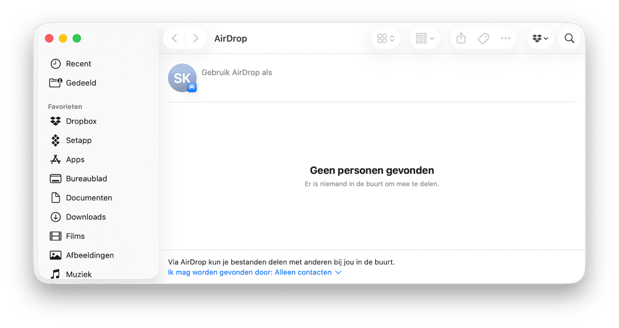 Controleer of AirDrop is ingeschakeld op je Mac