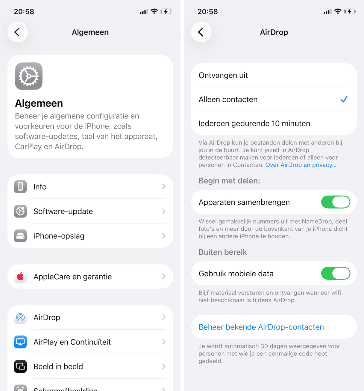 Controleer de instellingen op je iPhone of iPad