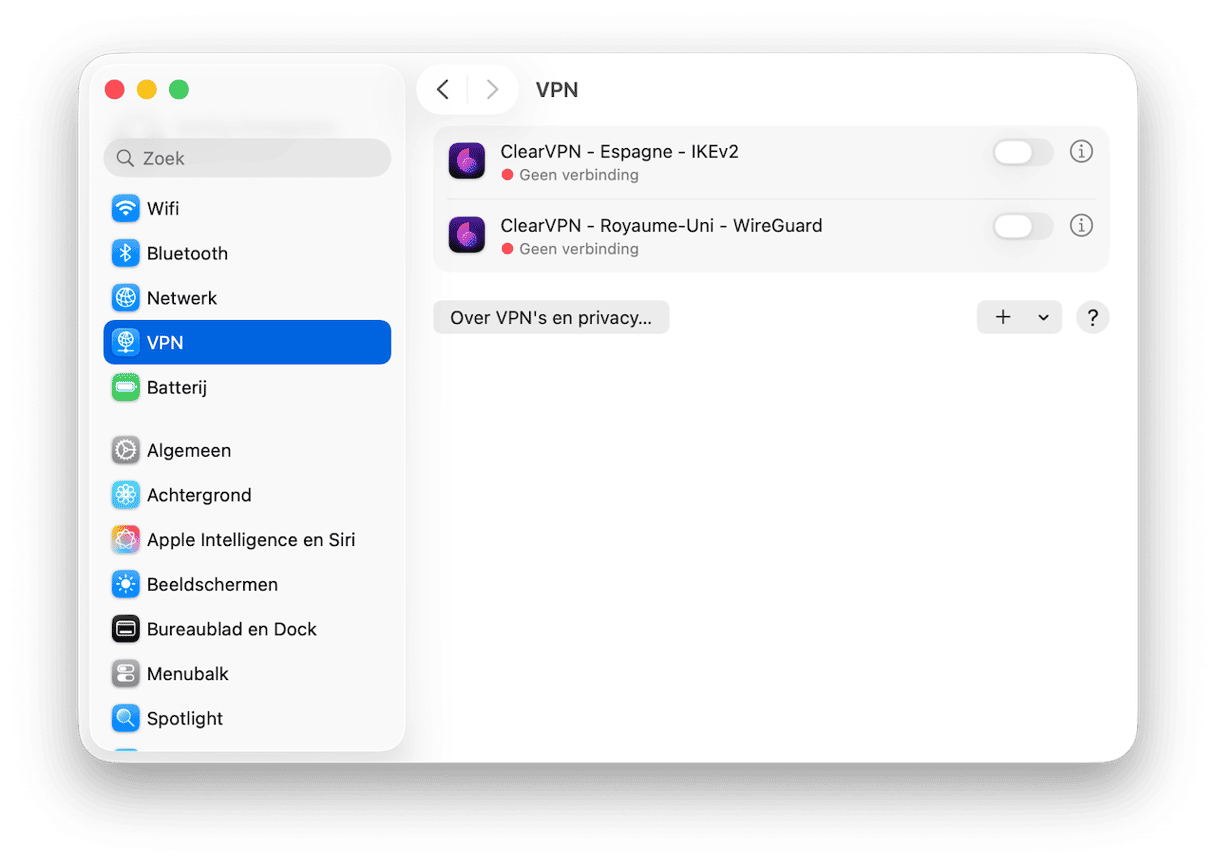 Schakel persoonlijke hotspot en VPN uit