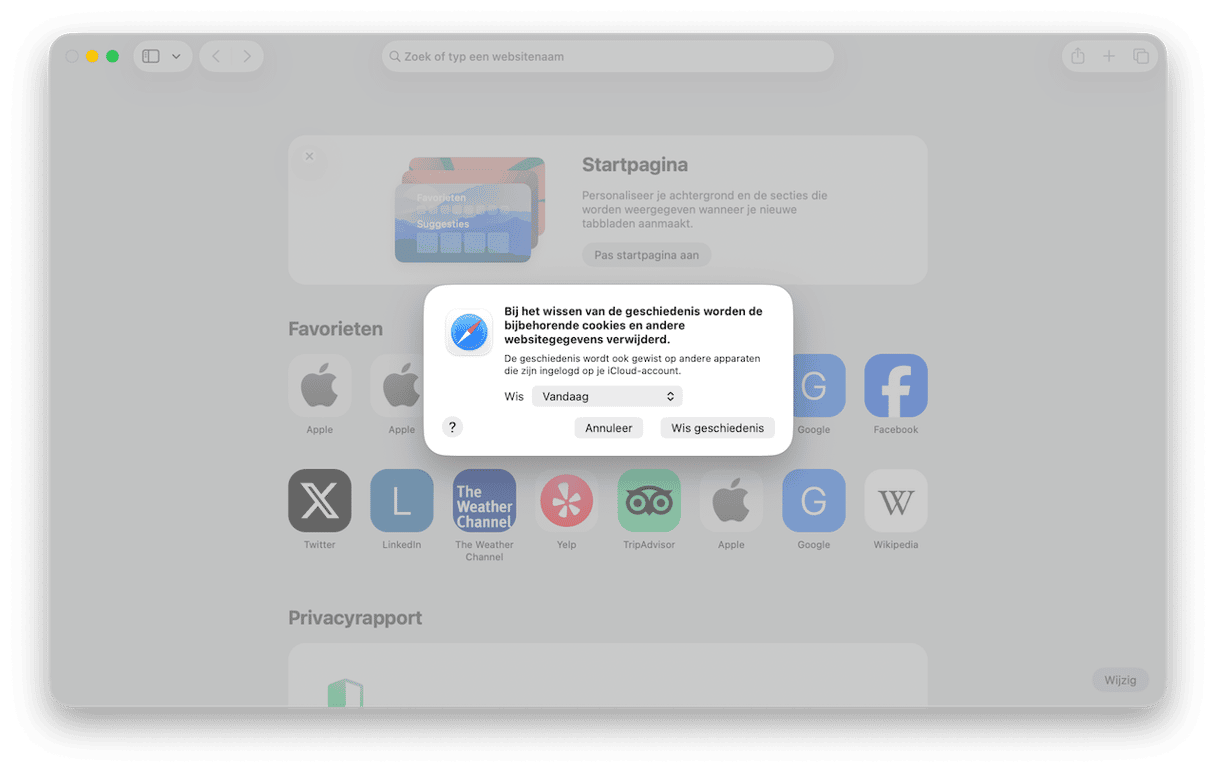 Je geschiedenis wissen in Safari