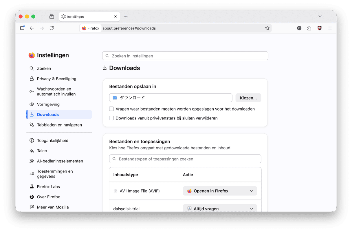 Downloadlocatie wijzigen in Firefox