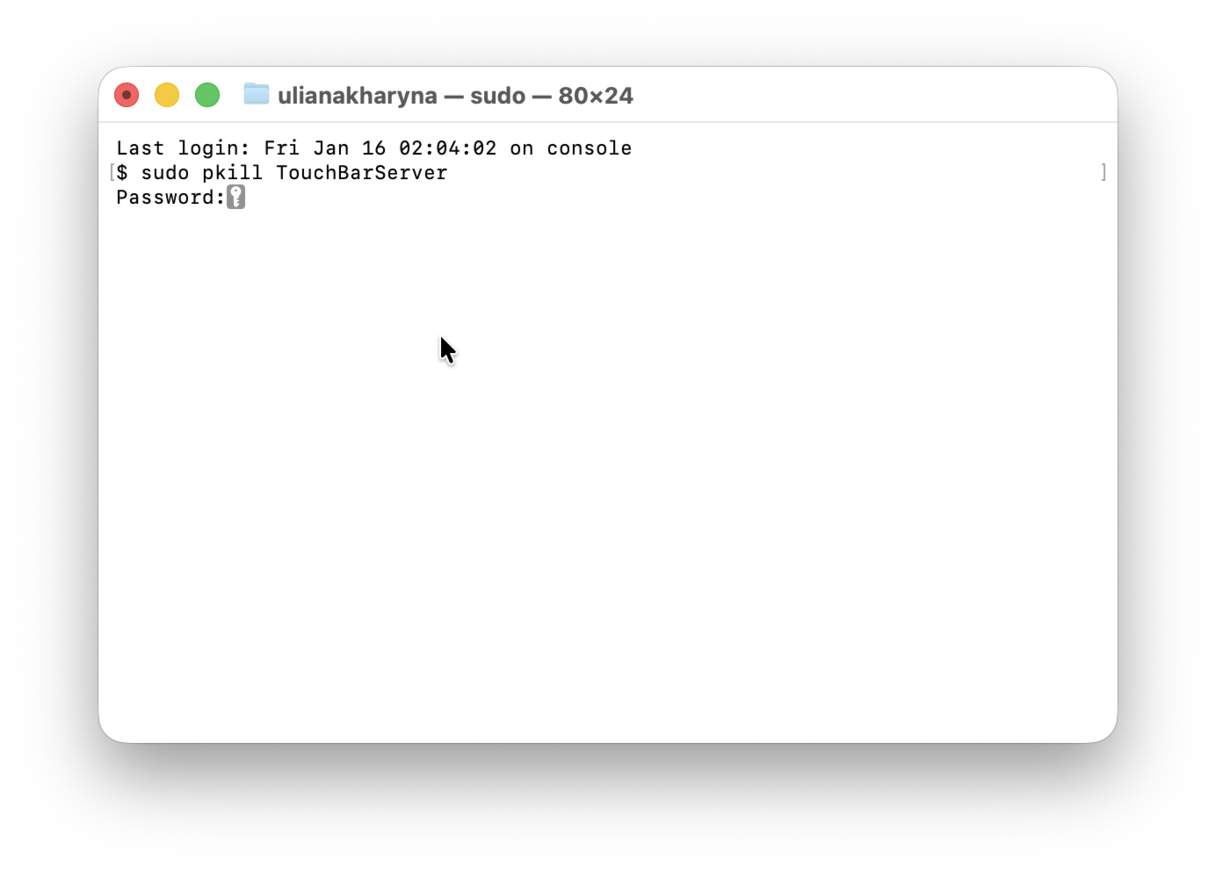 Restart TouchBarServer