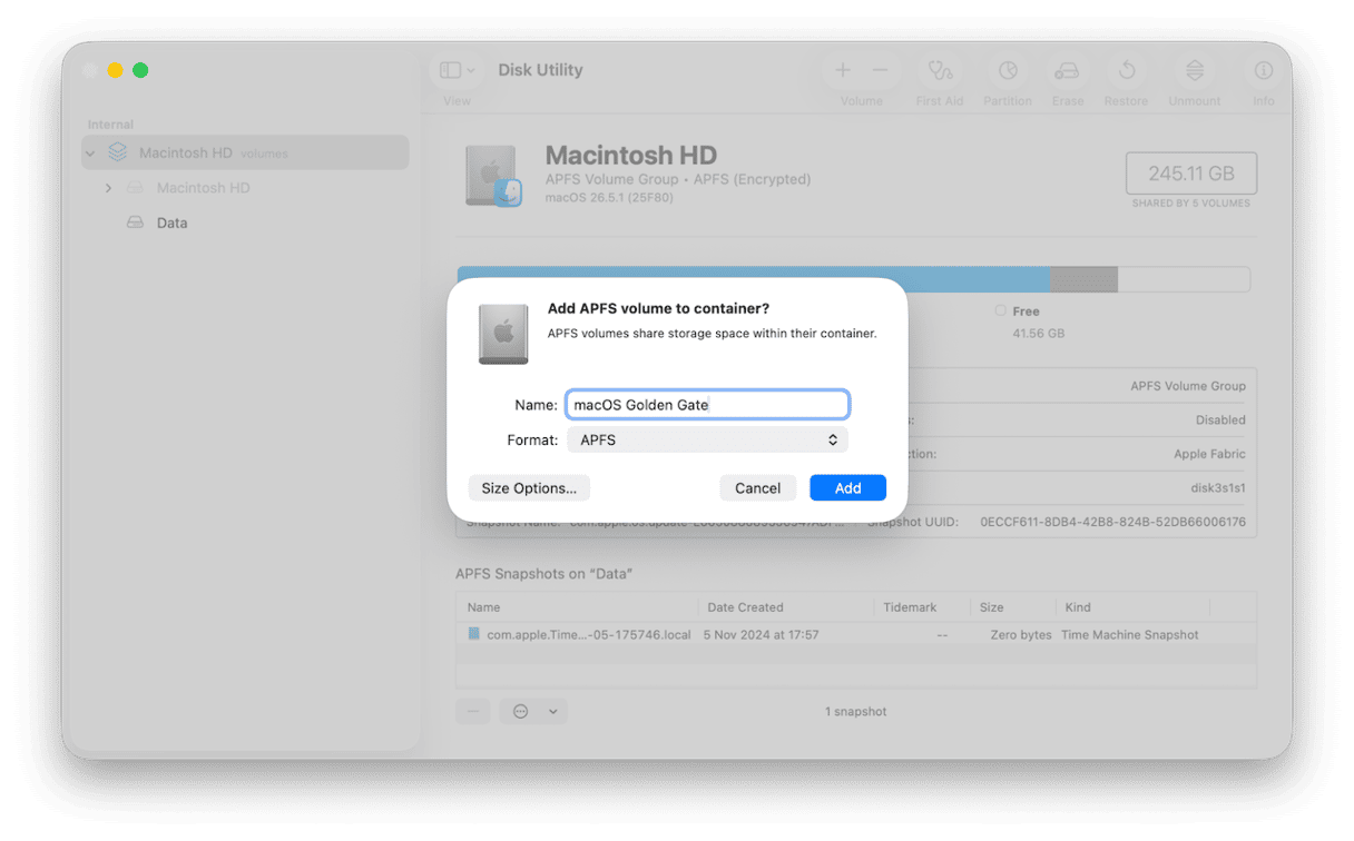 Disk Utility on Mac