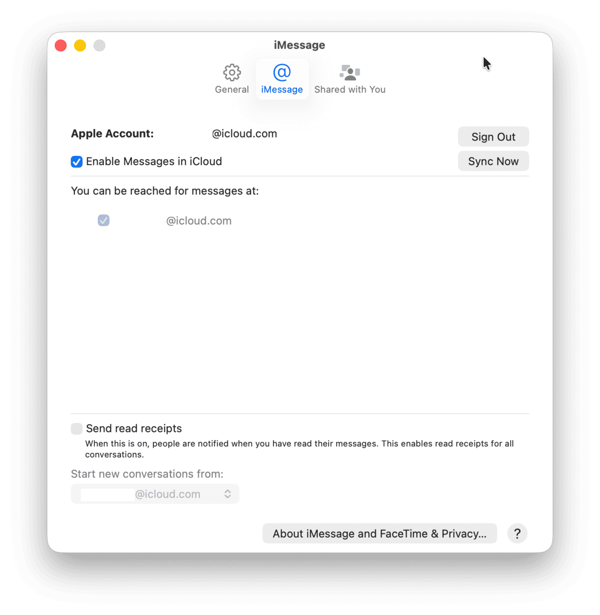 Check that Messages in iCloud is enabled
