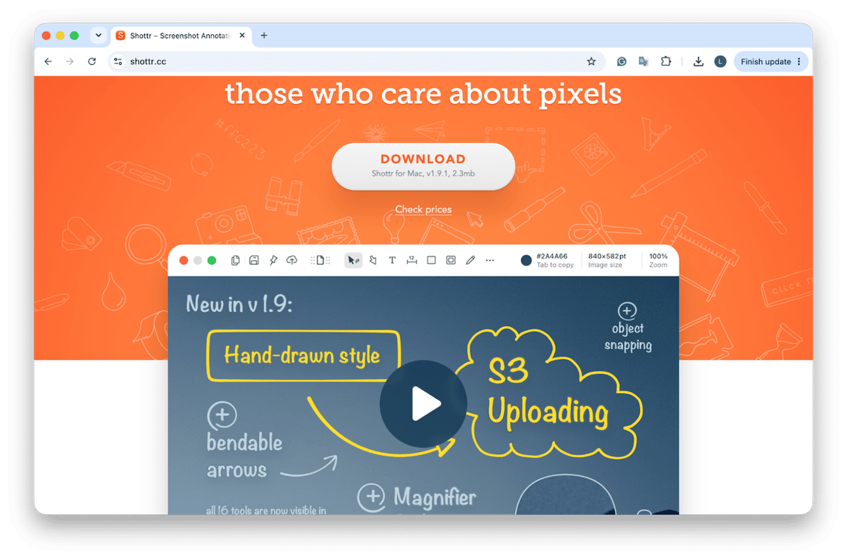 Shottr - free dedicated scrolling screenshot app