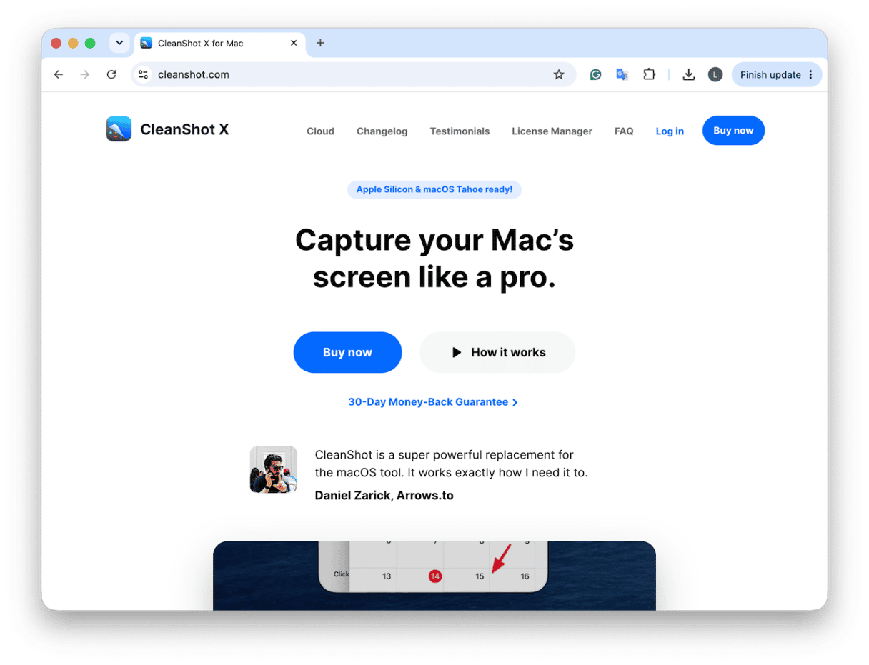 CleanShot X scrolling screenshot app